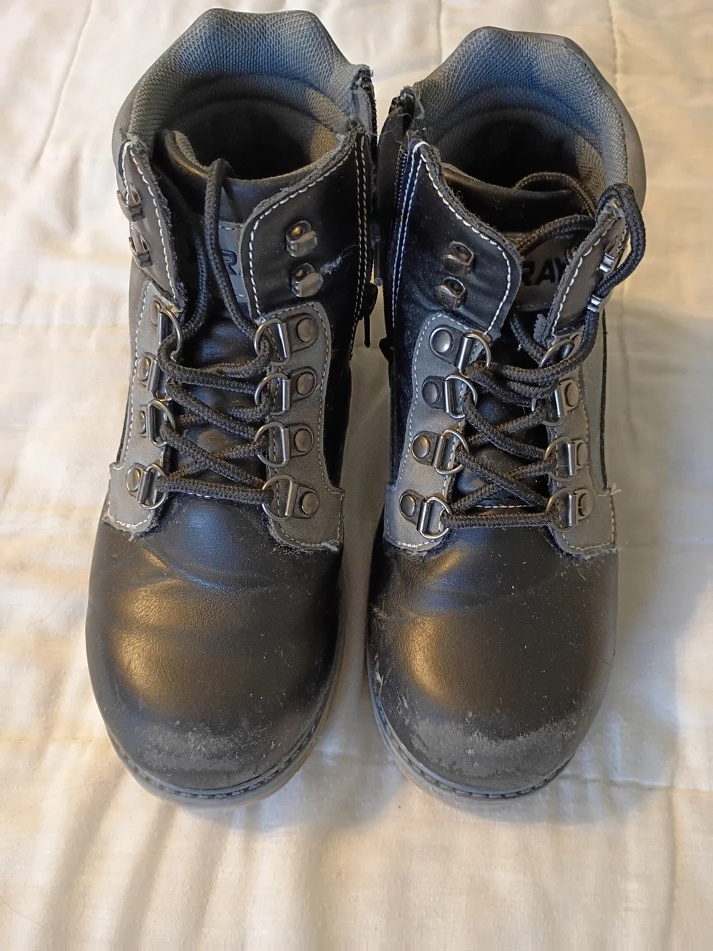 Source Unknown Kids Black and Gray Lace-Up Boots